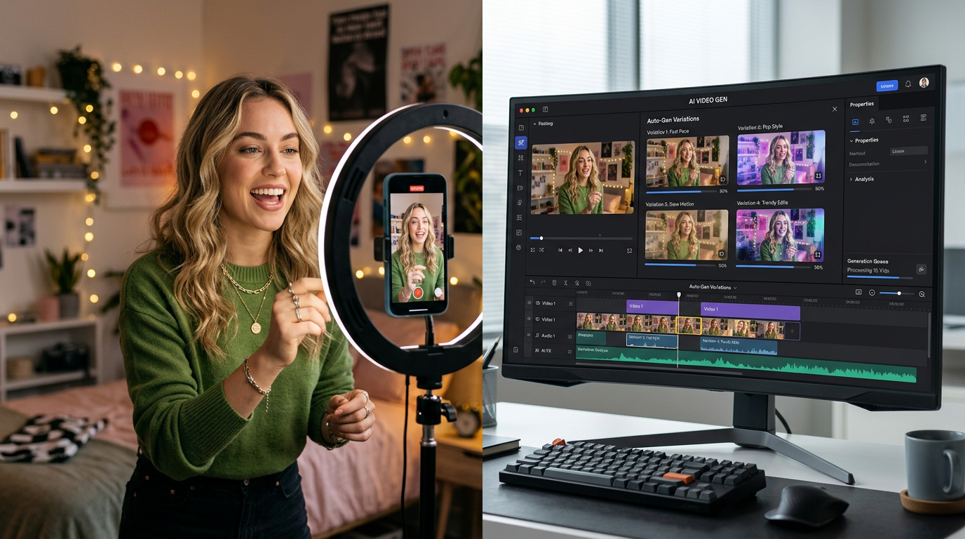 Creator using AI to generate content variations
