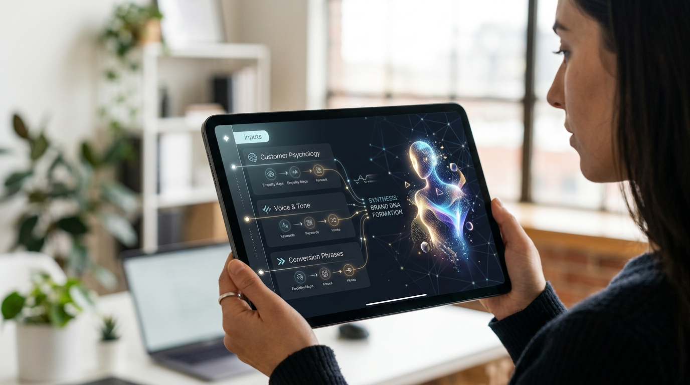 a platform dashboard for building an ai influencer's brand dna