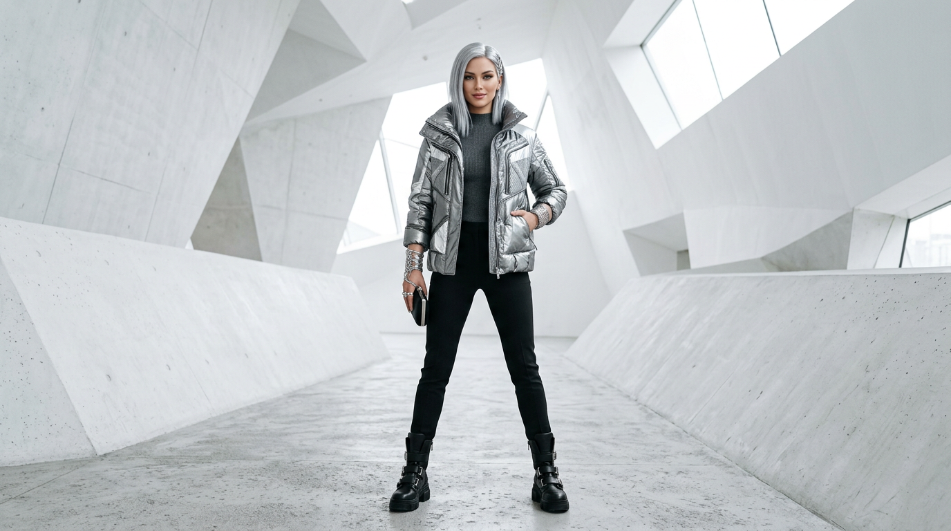 A hyper-realistic AI virtual influencer for a fashion brand