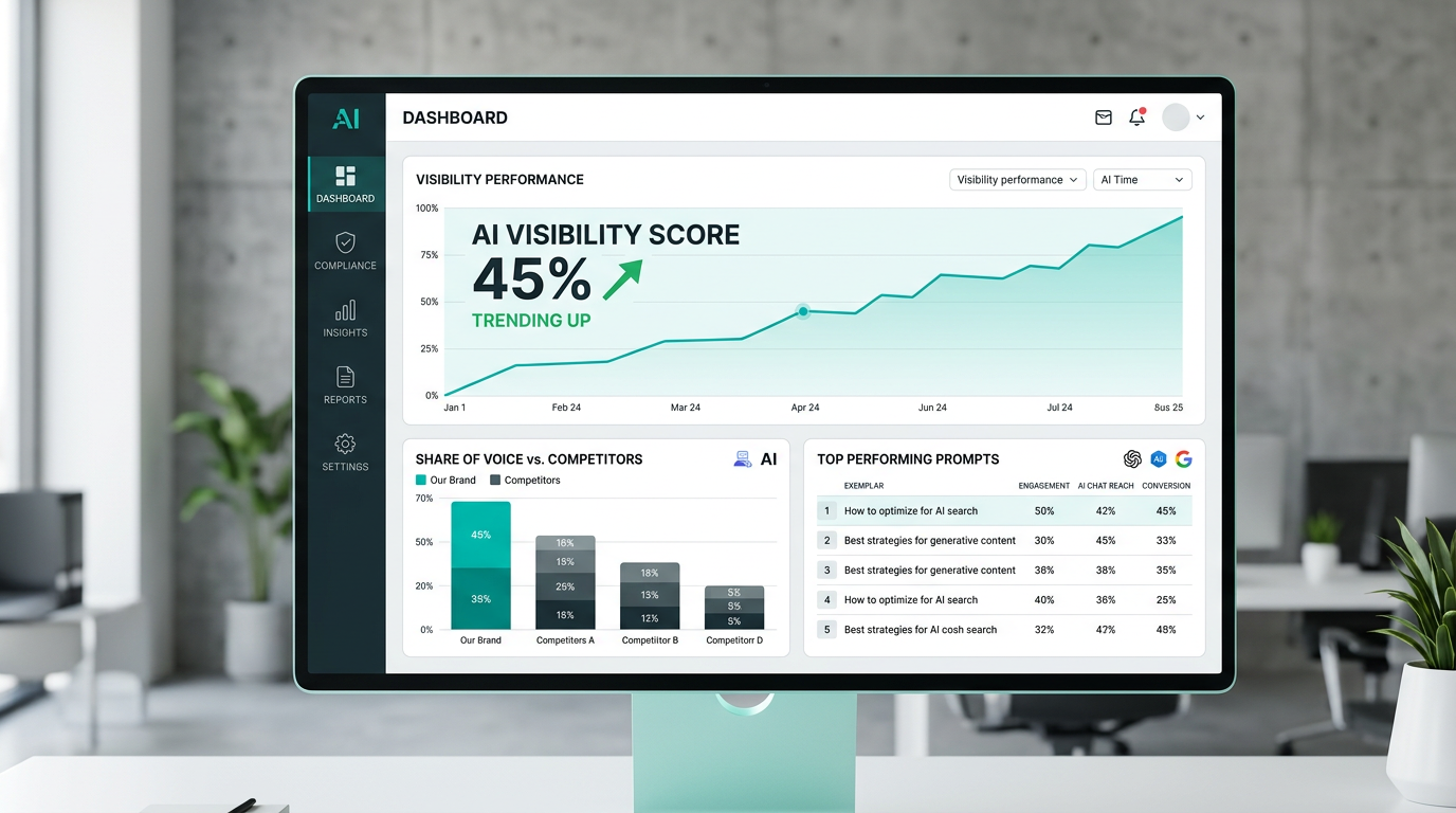 ai visibility tracking tool dashboard showing competitor benchmarks