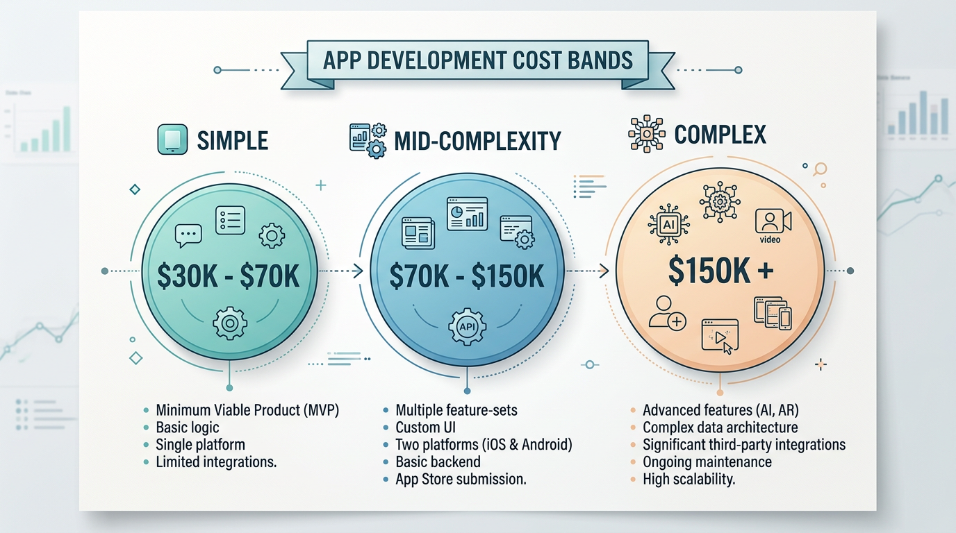 mobile app cost brackets 2026