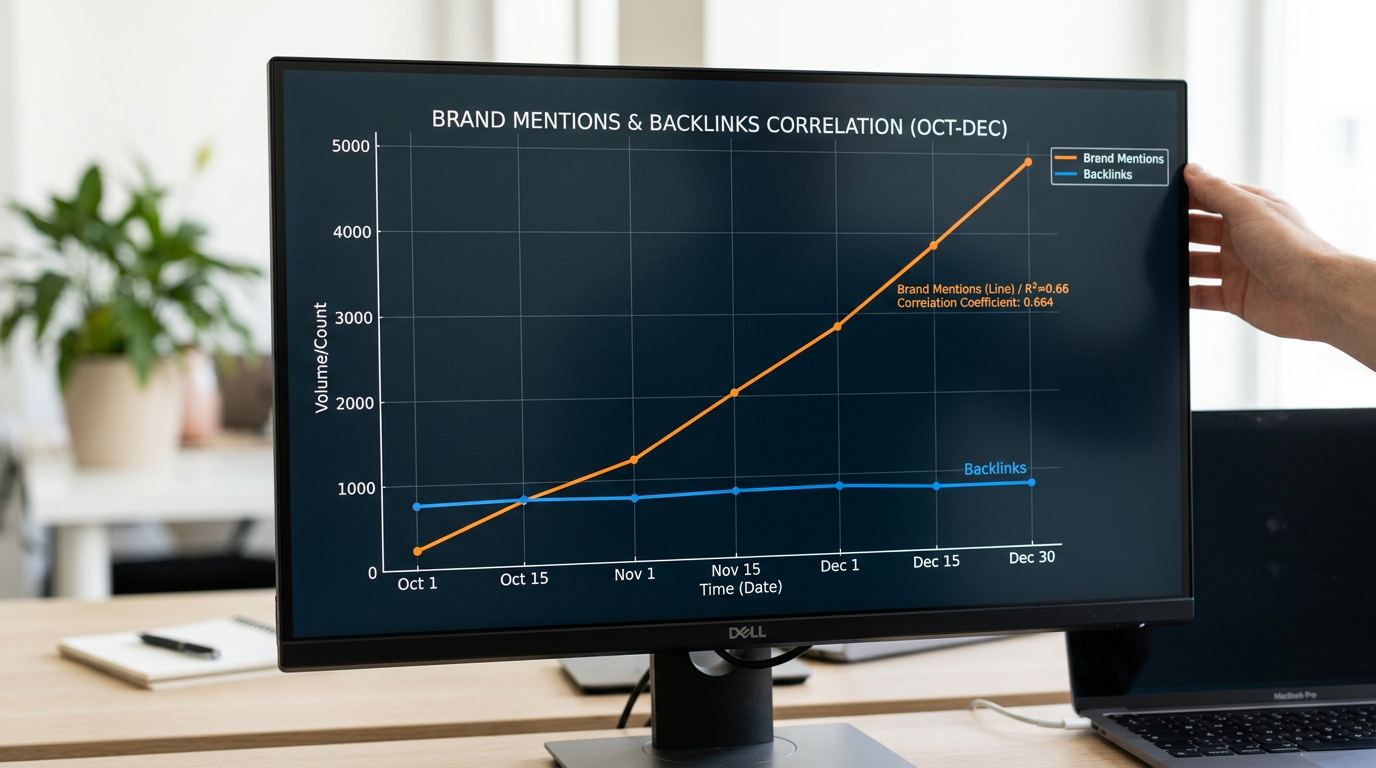 Graph showing brand mentions are more correlated with AI visibility than backlinks.