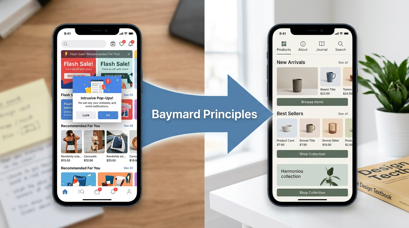 diagram showing ux principles for mobile app design