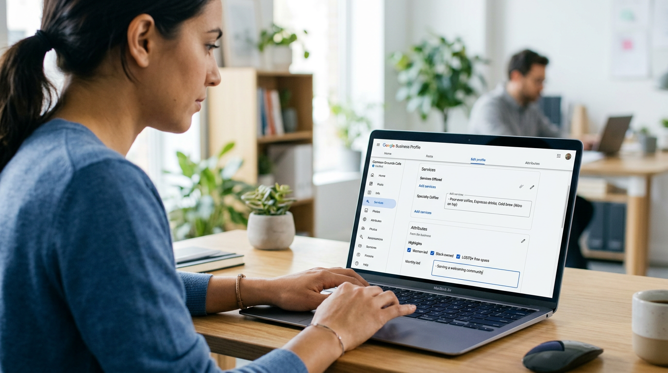 editing a Google Business Profile for AI readiness
