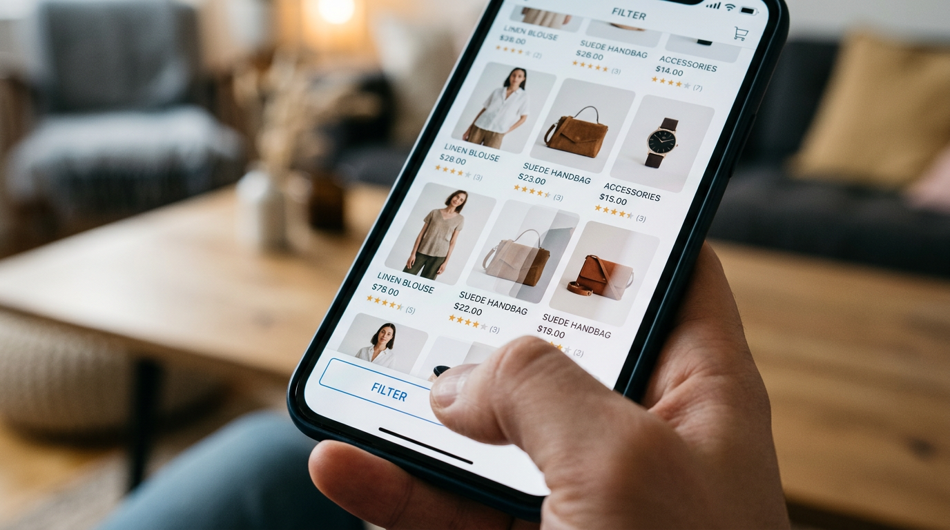 ecommerce app ui showing micro-interactions