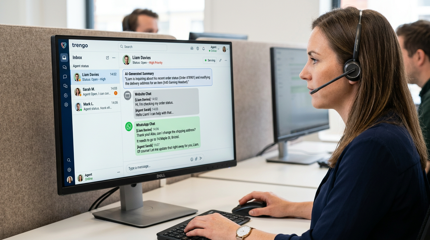 Omnichannel chatbot dashboard with unified conversations