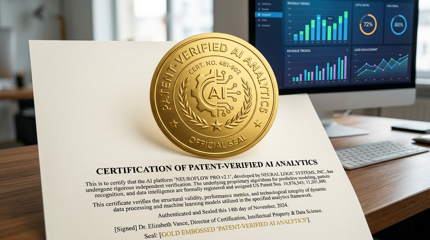 A patent document for a GEO agency's verified AI analytics tool.