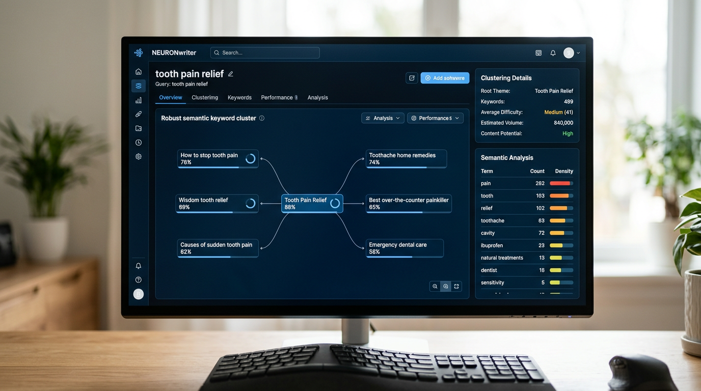 Using an AI SEO tool to map patient journey keywords