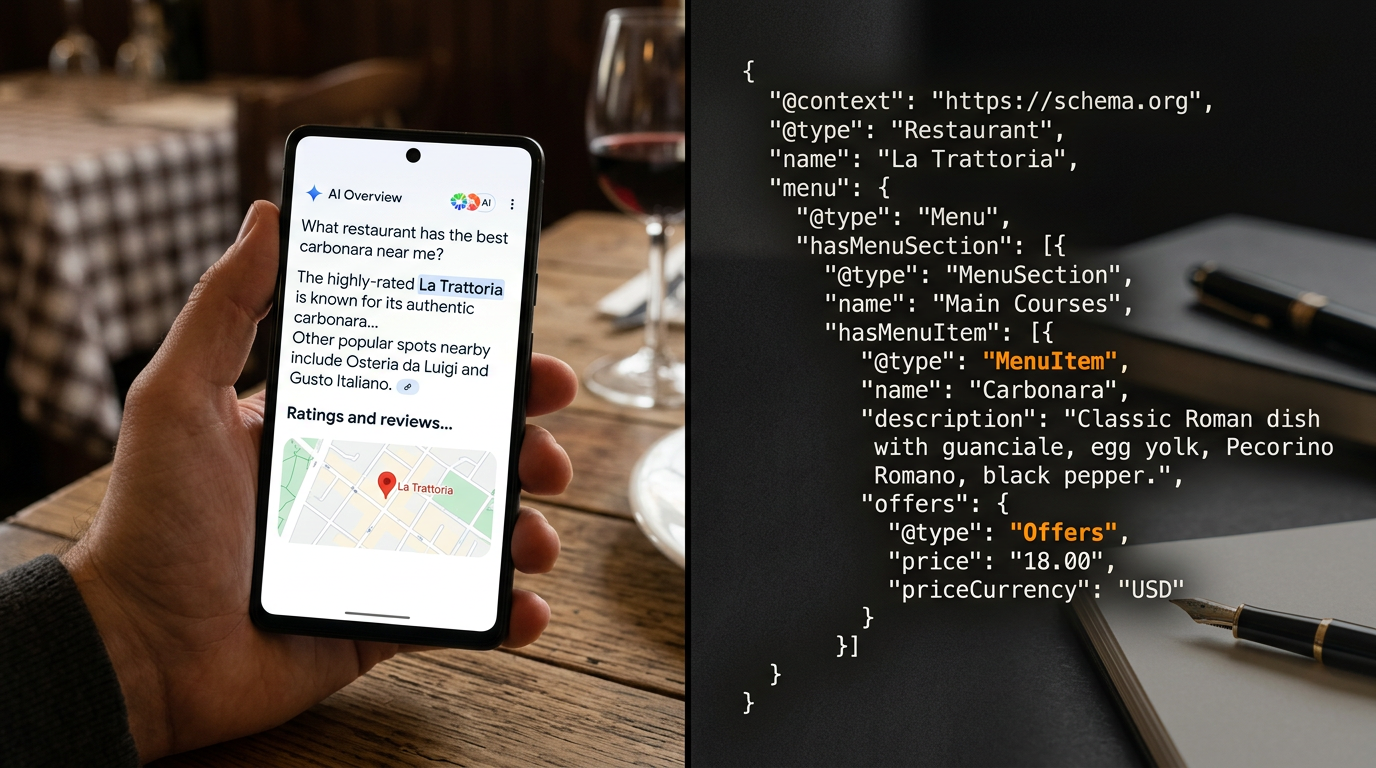 Restaurant schema for AI and voice search
