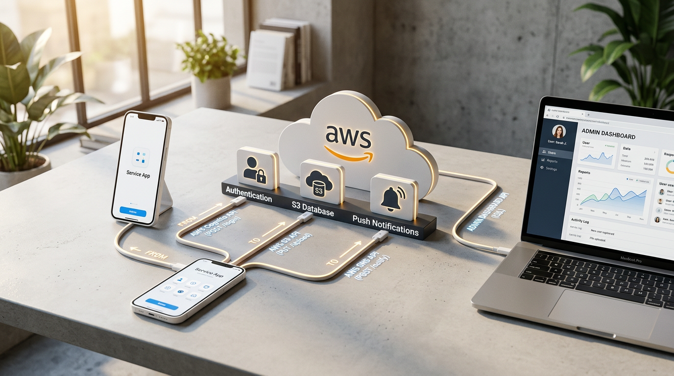 cloud backend architecture for a mobile service app