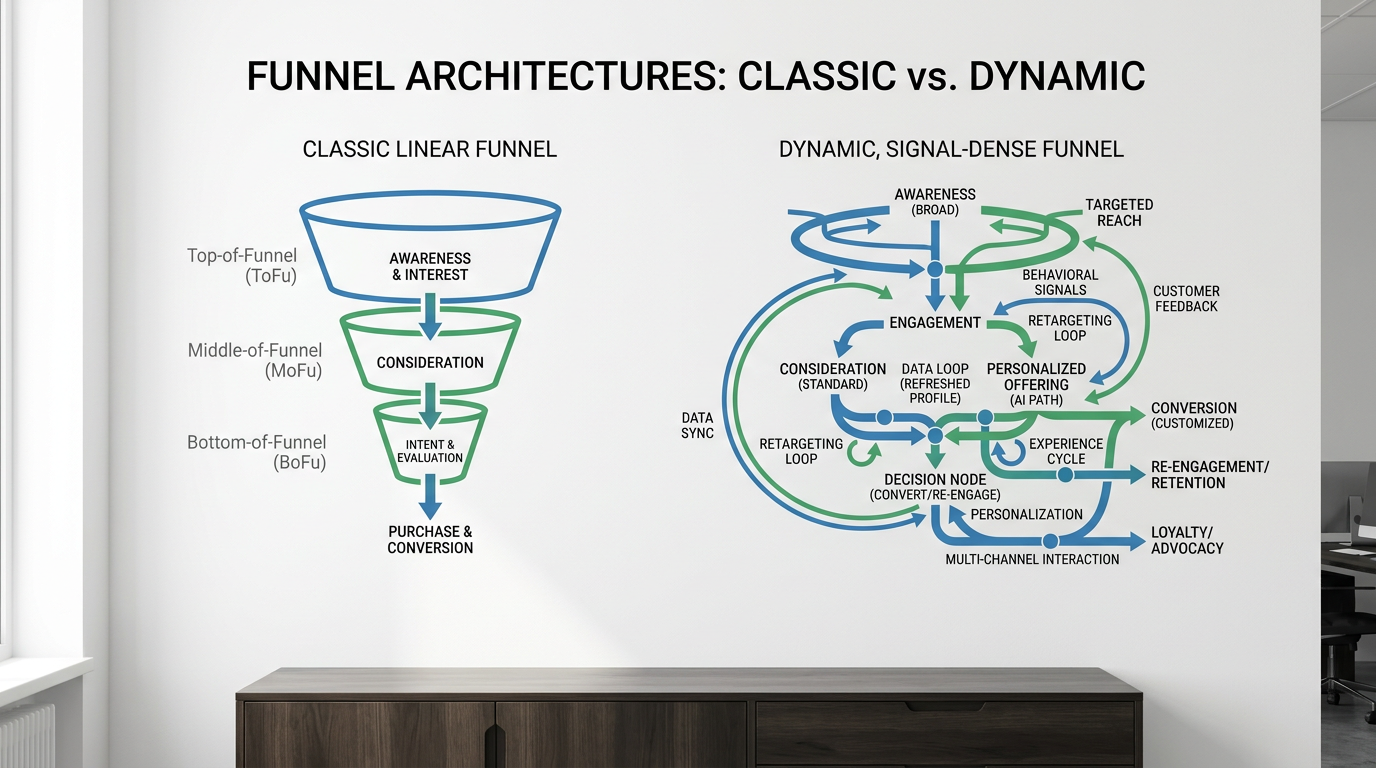 diagram of a signal-dense sales funnel