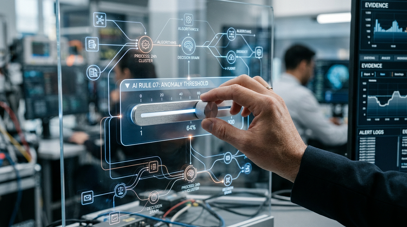 A human strategist setting the rules for an AI marketing system.